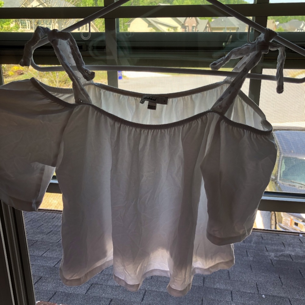 White off the shoulder crop top